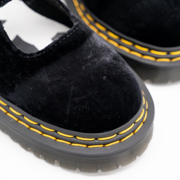 size 40EU 8.5 US Marc Jacobs Dr Martens Heaven Black Velvet Addina Mary Jane - Picture 7 of 11
